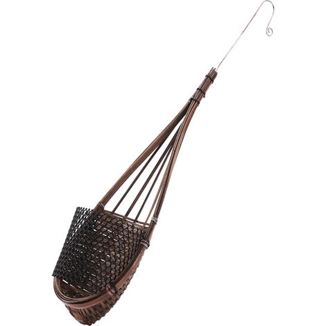 Panier suspendu en bambou tressé à la main pour orchidées, idéal pour treillis, gazebo, intérieur et extérieur. (1/4)