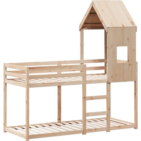 vidaXL Letto a Castello senza Materasso 90x200cm Massello Pino (1/4)