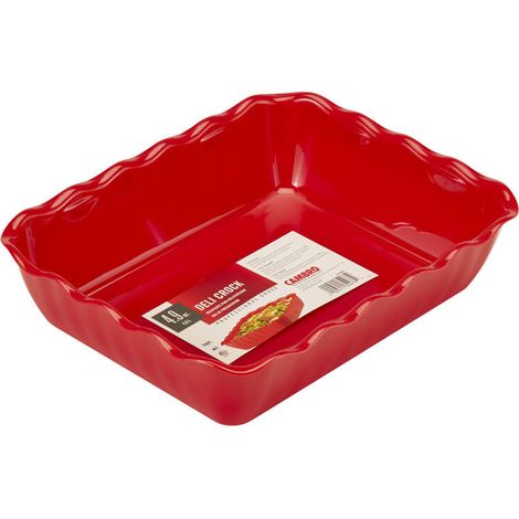 Plat rectangulaire rouge polycarbo - 26.5 x 33.5 x 8 cm - Lot de 6 - Cambro