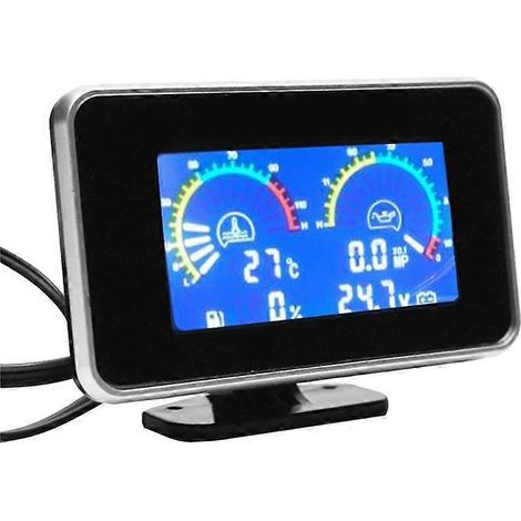 LCD-Digitalanzeige für Autos, Öldruckmesser, Sensor, Instrumententafel, Voltmeter, Wassertemperaturmesser (1/5)