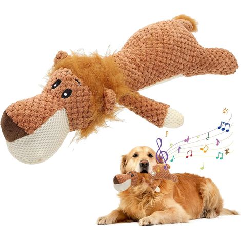 Jouets Couché pour Chien, à Couinement Jouet à mâcher pour Chiens, Plush Toys for Dogs de Petite Forme de Lion Indestructible for Dog Interactiveen (1/5)