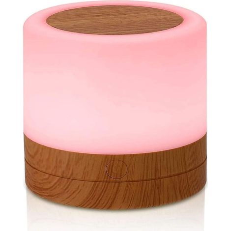 Lampe tactile pour table de chevet - Petite lampe de nuit avec chargement USB, 5 niveaux de luminosité et 13 couleurs RVB (1/5)