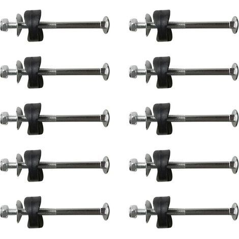10PCS Kit de Fixation pour Trampoline Stabilité De Saut en Acier Galvanisé De Trampoline Vis De Fixation De Tuyau en Acier De Trampoline pour Enfants Jardin Diamètre 6mm Longueur Totale 77mm (1/5)