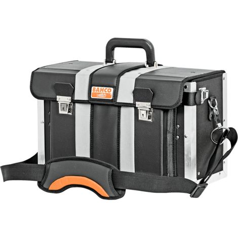 Bahco Lederwerkzeugkoffer, vornöffnend, schwarz/orange, 440 mm x 210 mm x 260 mm (1/5)