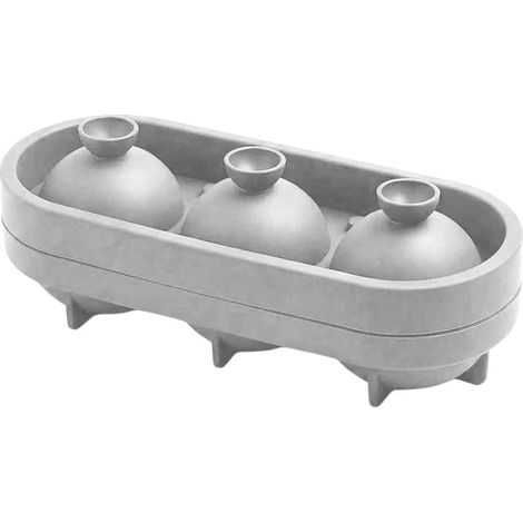 Grand bac à glaçons géants en silicone de 5,1 cm pour whisky, cocktail, bar, congélateur (gris) (1/5)
