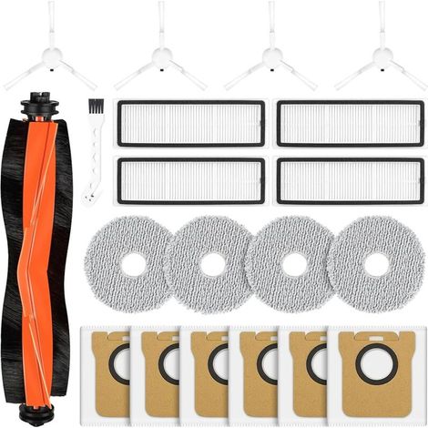 20 Accessoires pour Xiaomi X20+ Robot Aspirateur. 1 Brosse Principale, 4 HEPA Filtres, 4 Chiffons, 6 Sacs à poussière, 4 Brosses latérales,1 Brosse de Nettoyage (1/5)