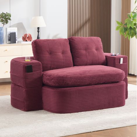 Canape convertible 2-en-1 cord 1 place HAVRYA (1/5)