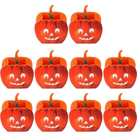 20 Paquet à Bougies en Papier Citrouille Orange Résistants Déchirure pour Décoration Romantique de Fête et Mariage Lot de 20 Pièces Halloween Plusieurs Styles (1/5)