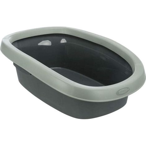 Bac à litière Carlo pour chat - Anthracite/vert/gris - 31×14×43 cm (1/5)