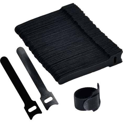 TRU COMPONENTS T24CA056  Klettkabelbinder zum Bündeln Haft- und Flauschteil (L x B) 100 mm x 12 mm S