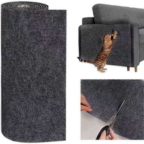 (gris foncé 100 x 30 cm) Protection anti griffures pour canapé et meubles, tapis adhésif anti griffures pour chats