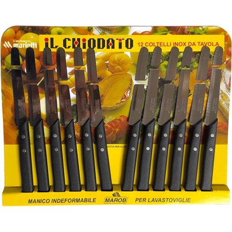Marietti il Chiodato set 12 coltelli carne nero inox