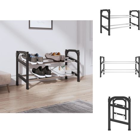 Schuhregale & -schränke - Living Schuhregal mit 2 Ablagen Ausziehbar 119x24x37 cm (1/5)