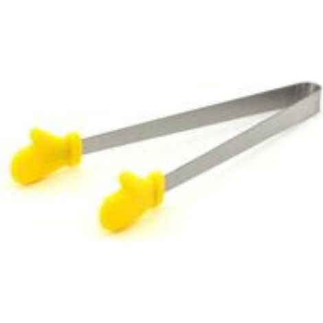 Pinza in silicone a forma di guanto, pinza per barbecue in silicone resistente al calore e buffet di insalate da 5 pollici, pinza per frutta in silicone per cubetti di ghiaccio zucchero, giallo (1/5)