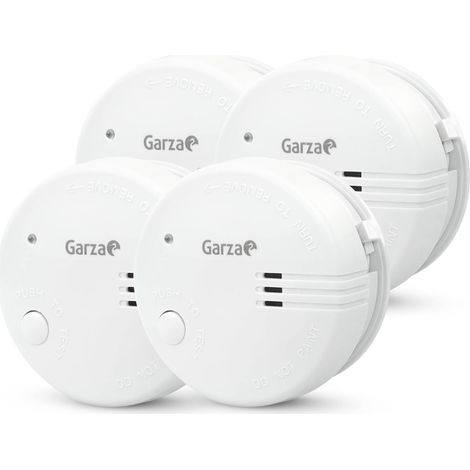 Garza Pack de 4 Unidades Detector de Humo Mini Homologado con Sensor Fotoeléctrico y con Alarma de 85 dB (1/3)