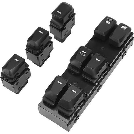 Interruptor de cristal de control de elevalunas eléctrico delantero izquierdo compatible con Hyundai Tucson 2010 - 2015 93571-2S000 93581-2S000 (1/5)