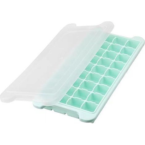 Moule à glaçons en silicone vert avec couvercle (1/5)