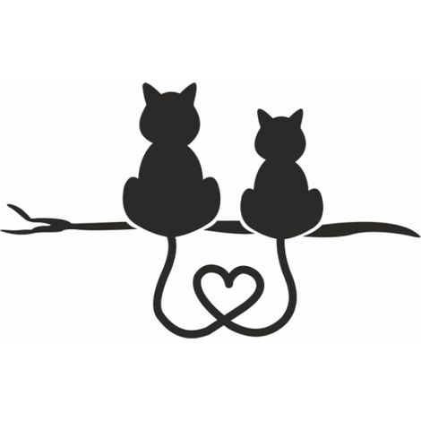 Vinyl-Wandaufkleber „Verliebte Katzen“ (1/5)