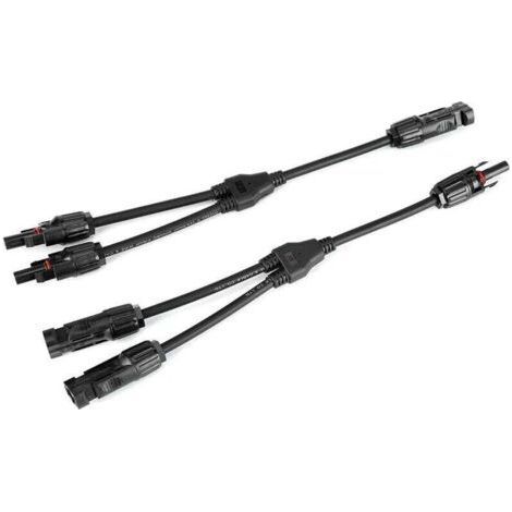 1 Pair Y Type Connectors Solar PV Cable Male Female Solar Panel Cable M/F/F & F/M/M Branch Connectors Y2-1 Y Shape Photovoltaic Connectors (1/4)
