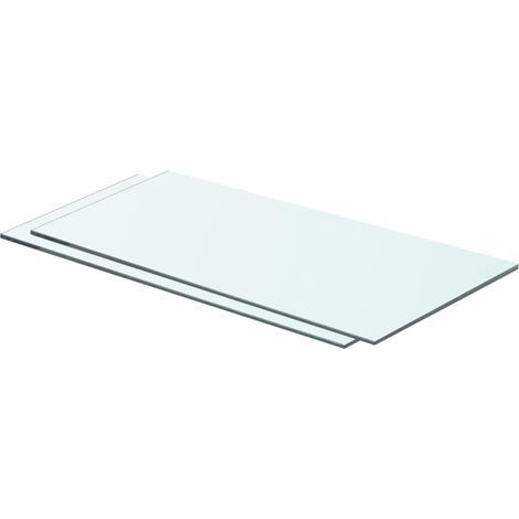 Panneaux d'étagère solide pour Rangment/stockage,panneau de remplacement 2 pcs Verre Transparent 60x25 cm - DH57363 (1/3)