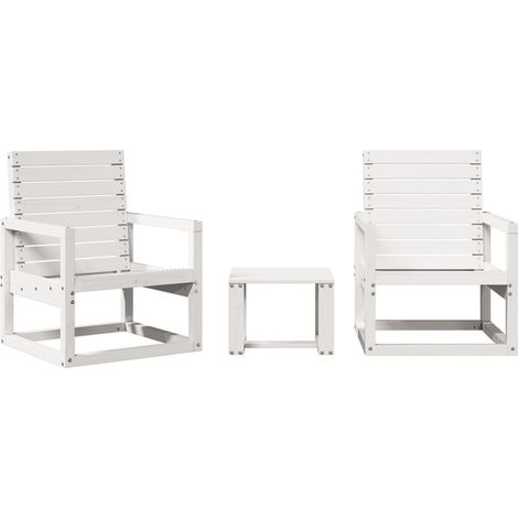 Maison Exclusive - Set Salotto da Giardino 3 pz Bianco in Legno Massello di Pino