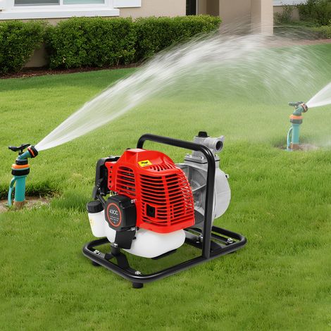YISSALE -Pompe à Eau Thermique Auto-amorçante, Motopompe Essence 2 Temps 1,7 CV, 43 cc, Débit 8,1 m³/h (8100 L/h), Hauteur de Refoulement 30 m, pour Piscine et Bassin (1/5)