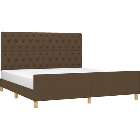 vidaXL Cadre de lit sans matelas marron foncé 160x200 cm tissu (1/5)