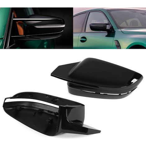 Couvercles de rétroviseurs noirs brillants style G80 M3 pour BMW Série 3/4/5 G20 G22 G30 G11 G14 (1/5)