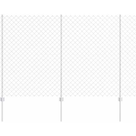 Maison Exclusive - Kettenzaun mit Pfosten 10 x 1,5 m (B x H) Feue