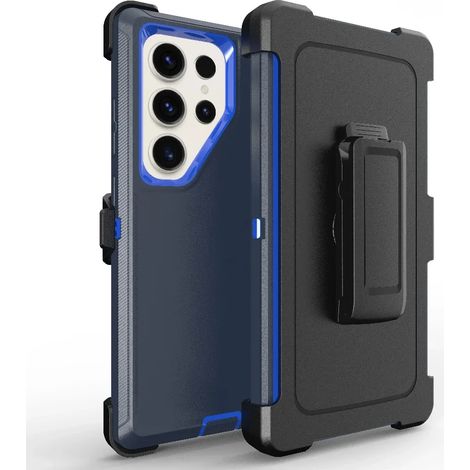 (Bleu foncé, Galaxy S25+) Étui de protection robuste et durable avec clip ceinture et protection antichoc (1/5)