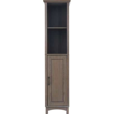 Teamson Home Russell Wooden Bathing Linen Tower Tower Armadio 33 cm x 38 cm x 159,4 cm con ripiani aperti e rovere salato per porte EHF-F0012 (1/5)