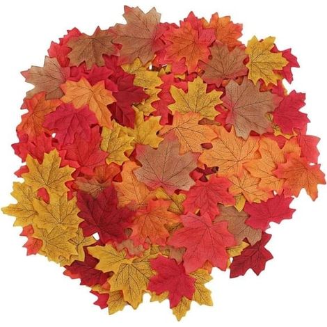 200 feuilles d'érable artificielles de couleurs variées - Décoration d'automne pour jardin, mariage, Noël, fête à la maison, loisirs créatifs (1/5)
