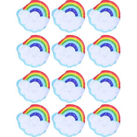 12 sets de sous-verres gonflables nuages multicolores pour piscine estivale, porte-gobelets flottants jouets enfants