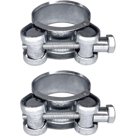 Lot de 2 colliers de serrage renforcés pour tuyau en acier galvanisé 32-35 mm (1/5)