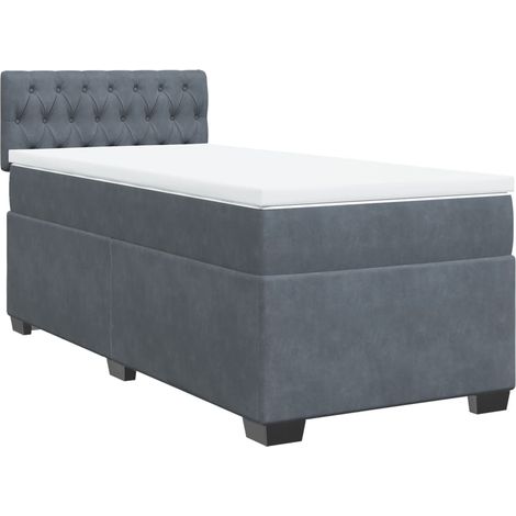 Maison Exclusive - Giroletto a Molle con Materasso Grigio Scuro 90x200 cm Velluto
