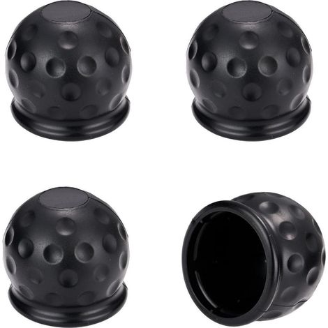 4 Housses de Boule d'Attelage Universelles 50mm Noires en PVC (1/5)