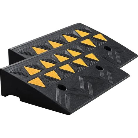 Schwellenrampe, Vollgummi, 50 cm x 32 cm x 11 cm, Maximalbelastung 15 Tonnen, Rollstuhlkompatibilität, Ideal für unebene Oberflächen (1/5)