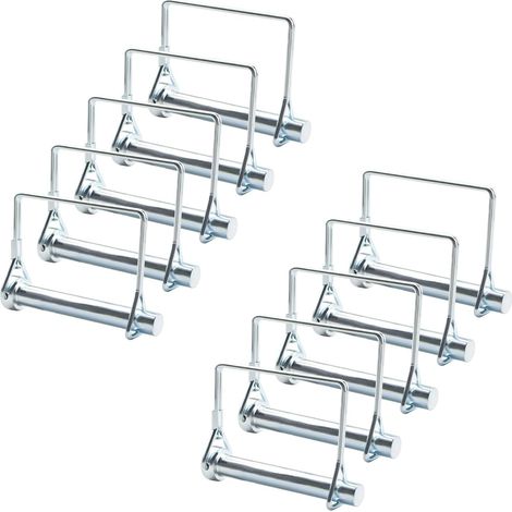 Sollbry Lot de 10 goupilles de verrouillage en acier au carbone de 10 mm pour rail de pelouse et ferme (10 x 70 mm),matériau en acier au carbone (1/5)