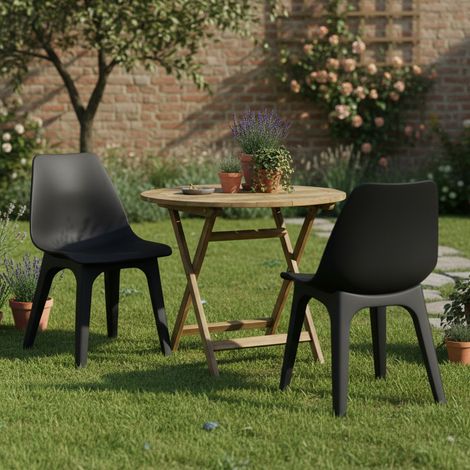 Silla de Exterior Montivilla, 2 Sillas, Soporta 120 kg Hecho en Italia, Color Antracita, Negro Antracita (1/3)