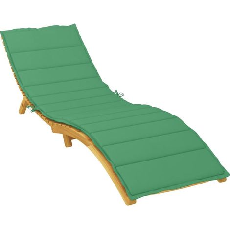 INLIFE Coussin de chaise longue 200x70x3 cm Tissu Vert (1/5)