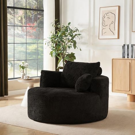 Fauteuil chenille noir modulable sans montage coloris noir (1/5)