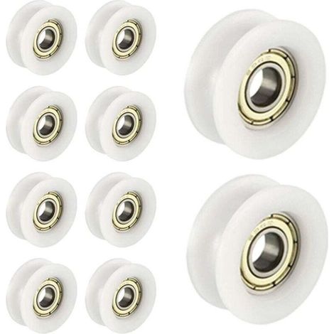 Rouleaux de guidage en nylon avec roulements à billes 608 intégrés – Lot de 10 pièces, rainure de 30 mm