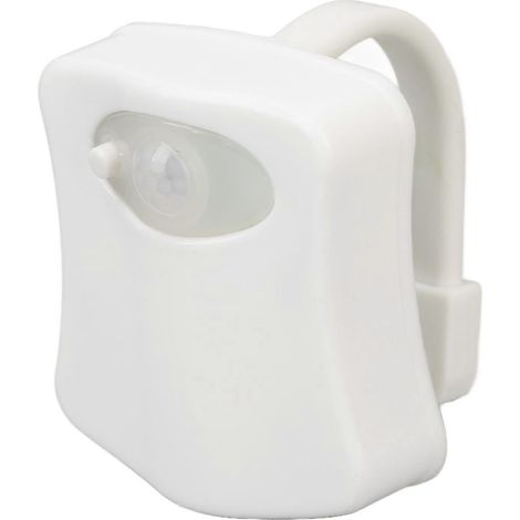 Veilleuse murale compatible pour toilettes de salle de bain, avec 8 LED à couleurs changeantes et détecteur de présence. (1/5)