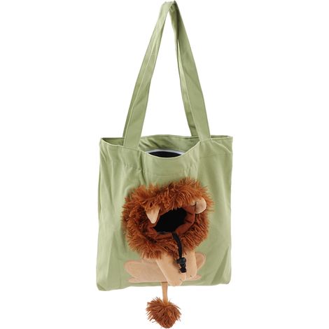 Canvas-Haustiertasche, niedliche Löwenform, großes Fassungsvermögen, tragbare Schultertasche für Haustiere bei Outdoor-Aktivitäten, Typ 4. (1/5)