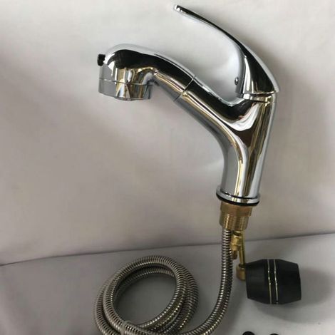 Robinet de cuisine extensible à 180°, débit d'eau à haute pression, jet d'eau réglable à deux modes, robinet d'évier chromé, mitigeur monocommande (1/5)