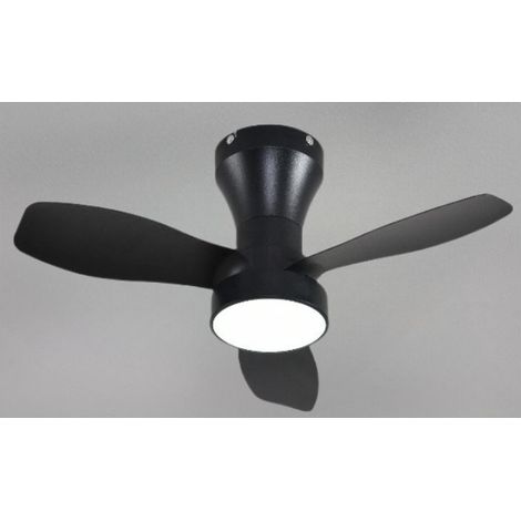 62 cm LED-Deckenventilator mit Fernbedienung, 6 Geschwindigkeitsstufen und leisem Gleichstrommotor, schwarz