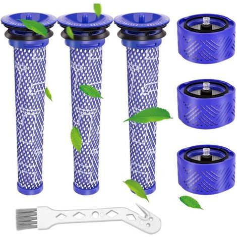 [NEVER USED] Filter for Dyson, replacement vacuum cleaner filter for Dyson V6, V6 Motorhead, V6 Absolute and V6 Animal, 3 pieces post-HEPA filter and 3 pieces pre-filter, replaces part 965661-01 and 9