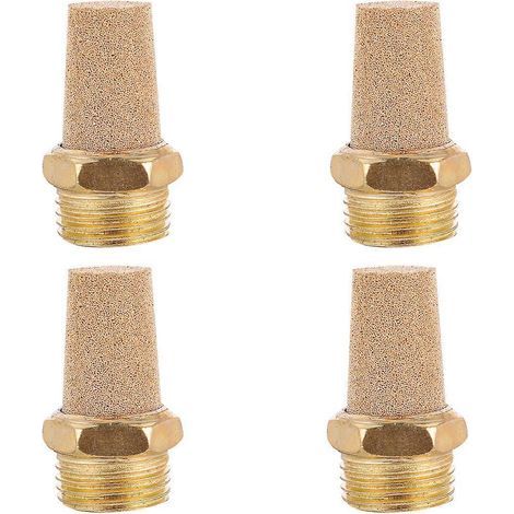 G1/2-Außengewinde-Schalldämpfer, Auspuffschalldämpfer aus Messing – 4,30 x 2,00 x 1,00 cm – Gold (1/4)