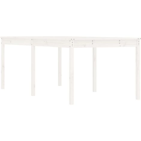Gartentisch Weiß 203,5x100x76 cm Massivholz Kiefer