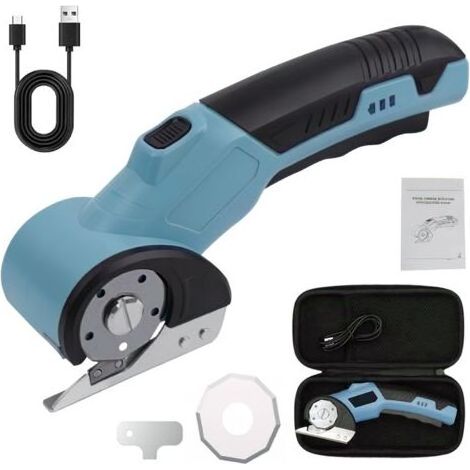 Cisaille Électrique, Cisaille à Carton Portable avec Interrupteur de Sécurité, Iseaux Rotative Sans Fil Rechargeable avec 320 tr/min Pour la Coupe de Cuir, Carton, Tapis, Feutre (1/5)